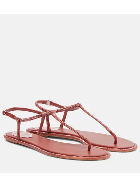 Chiloți tanga Rene Caovilla din satin roșu