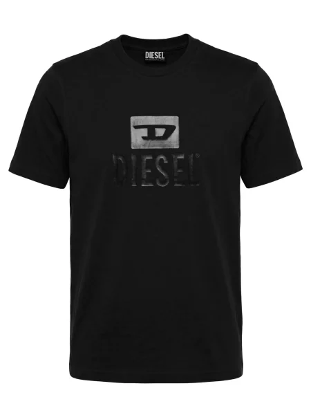 DIESEL Tricou T-JUST TONE ON TONE' negru
