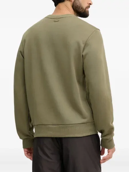 Hanorac crewneck Lacoste cu broderie verde