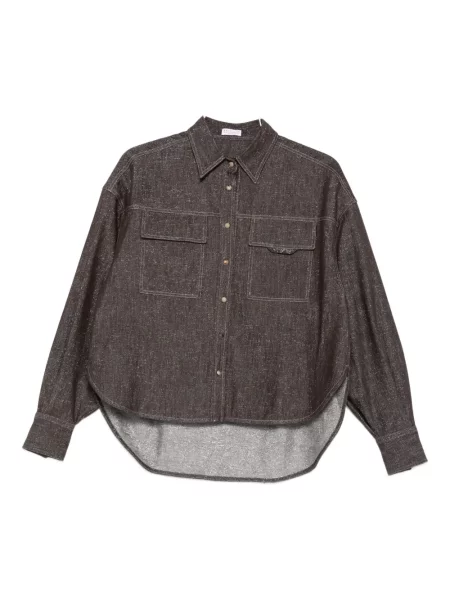 Koszula Brunello Cucinelli brązowa