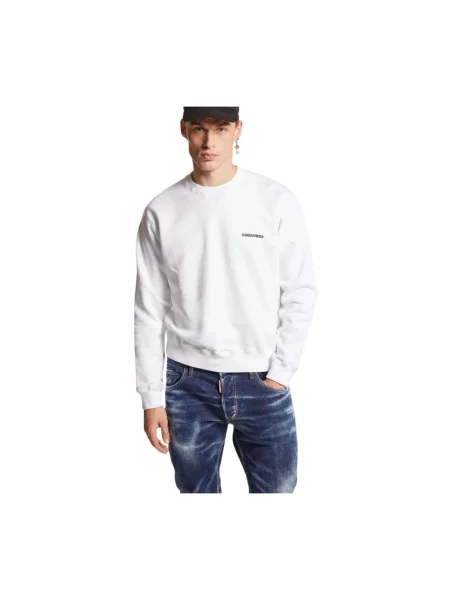 Bluza nierozpinana Dsquared2 z okrągłym dekoltem biała