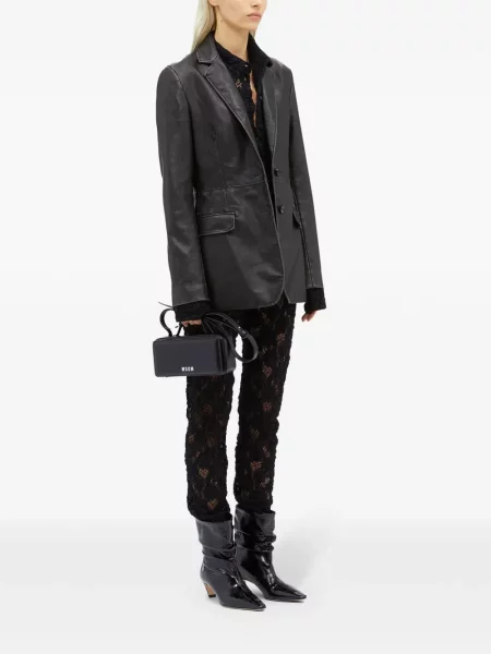 Pletené kalhoty Msgm černé