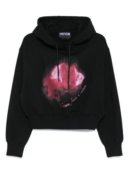 Hanorac cu glugă Versace Jeans Couture cu imagine negru