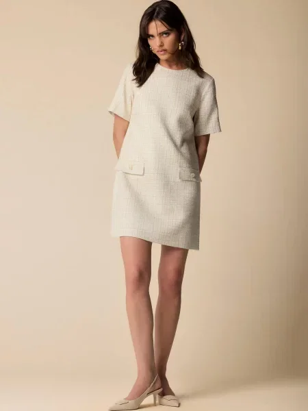 Сукня міні KOCCA кремовий бавовна/віскоза