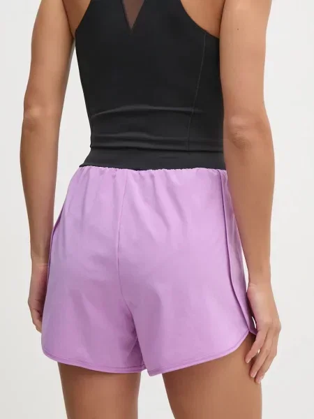 Kraťasy Reebok LUX Collection hladké high waist fialová