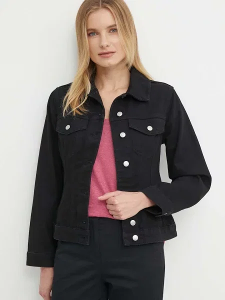 Дънково яке Sisley преходен модел черно