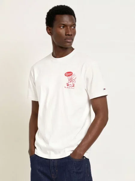 Tommy Jeans Tričko / tmavě červená bílá