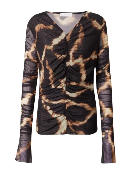 Majica Zaine rjava / svetlo rjava črna