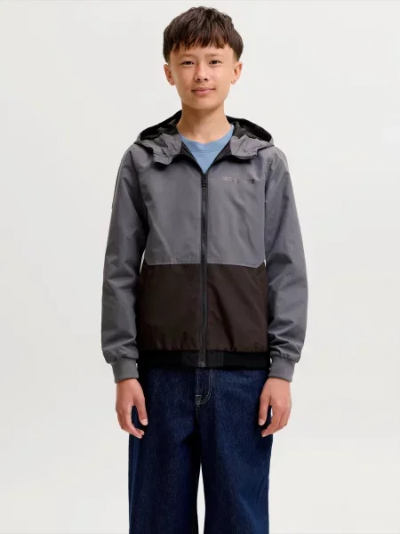 Jack & Jones Junior Geacă de primăvară-toamnă JJERush gri negru