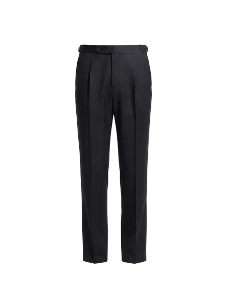 Pantaloni Boss de lână conici albastru