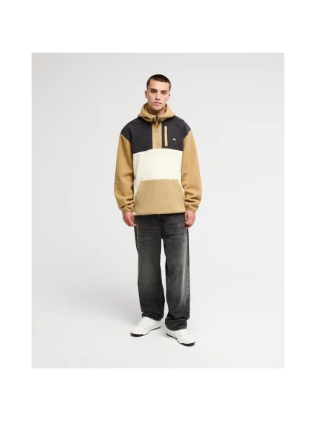 Polar Quiksilver Ocean View Mix Up Half Zip ciemnoszary kremowy XS beżowy
