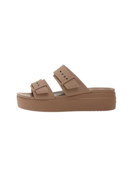 Pantofi Crocs cu pană maro