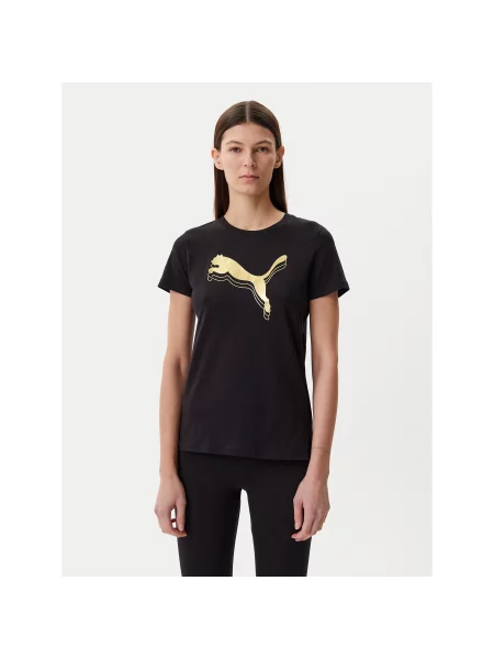 Puma Футболка Essentials Metallic Regular Fit чорний