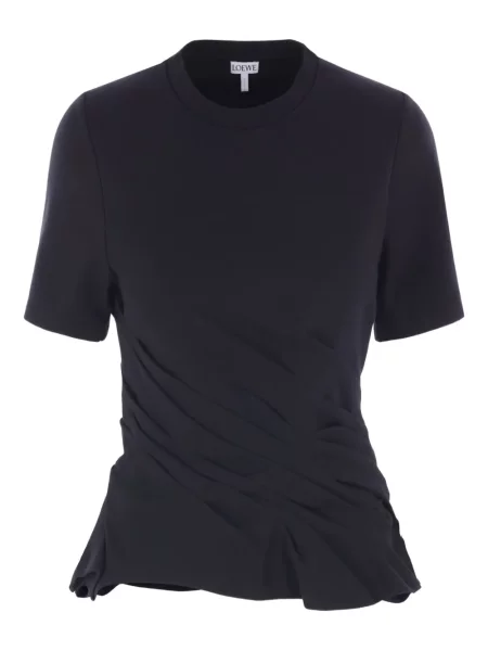 Tricou Loewe drapate scurt negru