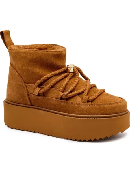 INUIKII Bocanci CLASSIC LOW PLATFORM | piele întoarsă maro