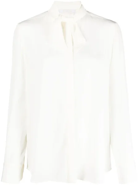 Cămașă Chloé de mătase cu legături cu bretele