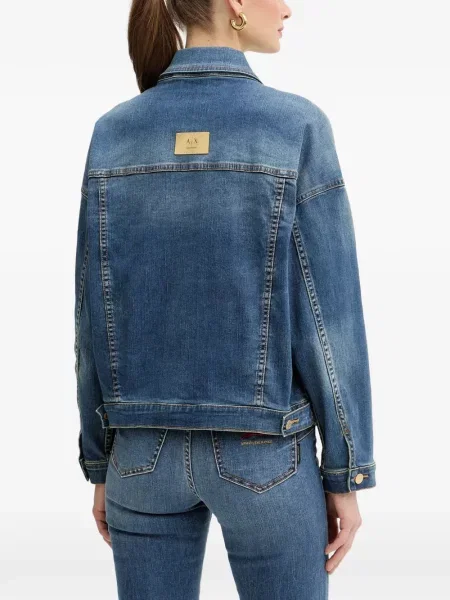 Geacă Armani Exchange cu broderie albastru