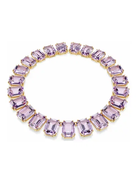 Lniany naszyjnik Swarovski do tenisa fioletowy