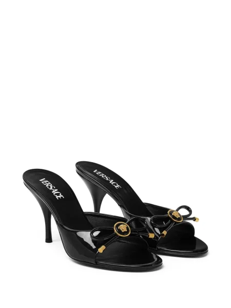 Papuci tip mules Versace cu funde negru