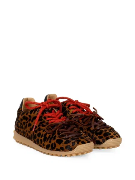 Sneakerși Stokton cu imagine cu model leopard maro