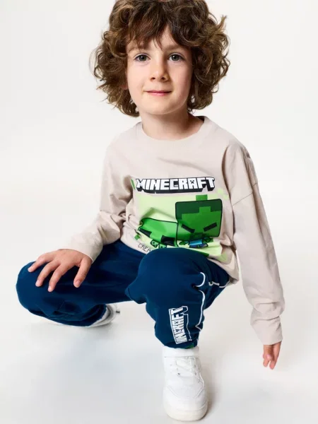 Sinsay Tričko s Potiskem Minecraft béžová