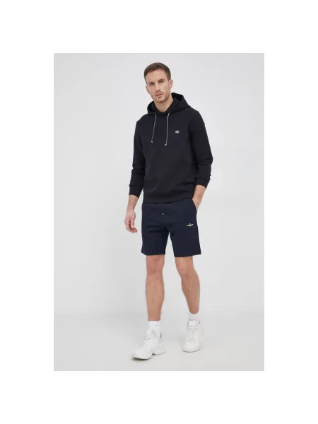 Bluza z kapturem Emporio Armani z kapturem niebieska