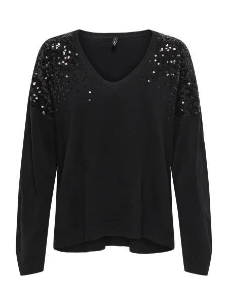 Pulover Only cu paiete negru