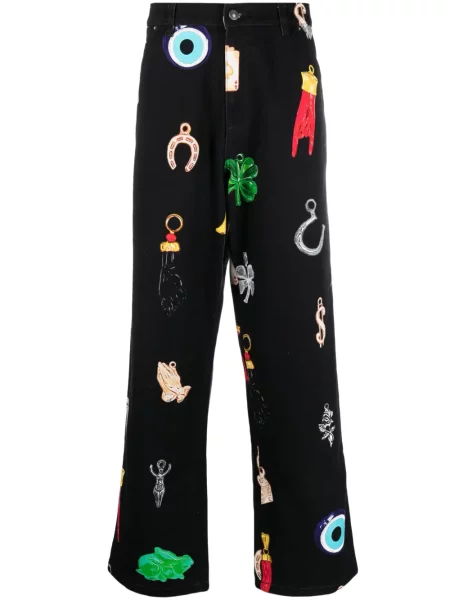 Blugi Sky High Farm cu imagine negru