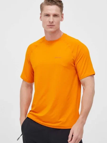 Спортна тениска Marmot Windridge с изчистен дизайн оранжево