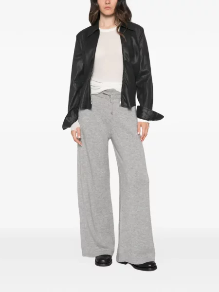 Pantaloni Autry cu broderie cu cordon gri