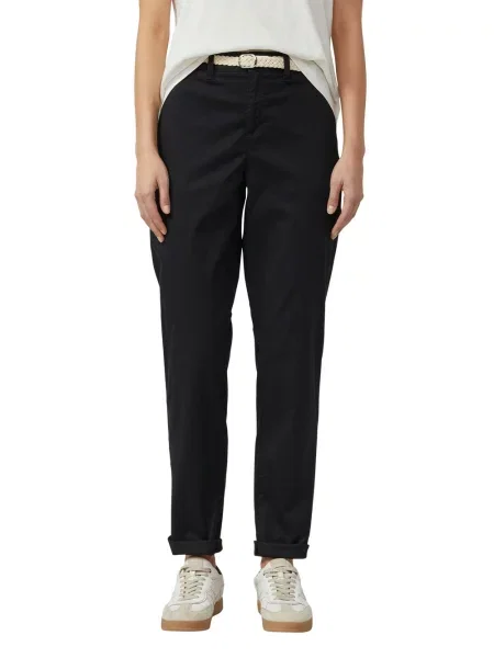 Chinos o kroju regular fit z mieszanki bawełny S.oliver Red Label czarne