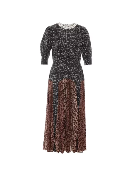 Rochie maxi Rixo cu buline cu imagine negru