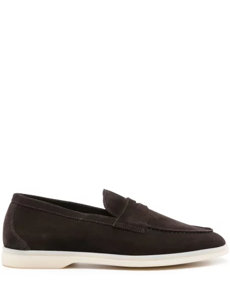 Pantofi loafer Scarosso din piele de căprioară maro