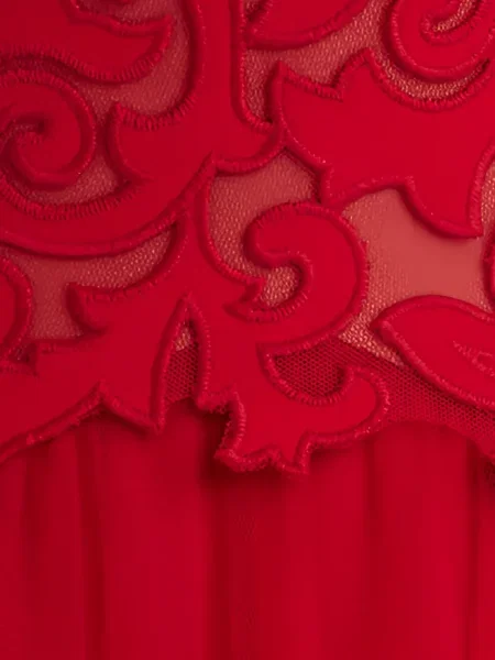 Костюм макси рокля Tadashi Shoji на цветя едно рамо червено