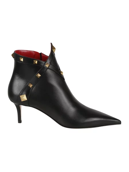 Buty do kostki Valentino Garavani skórzane czarne