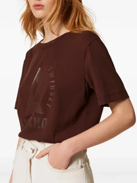 Tricou Twinset cu imagine maro