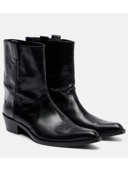 Cizme scurte Khaite din piele negru