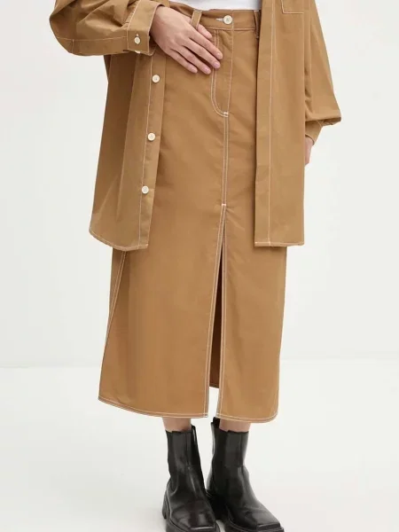 Sunnei spódnica midi prosta beżowy