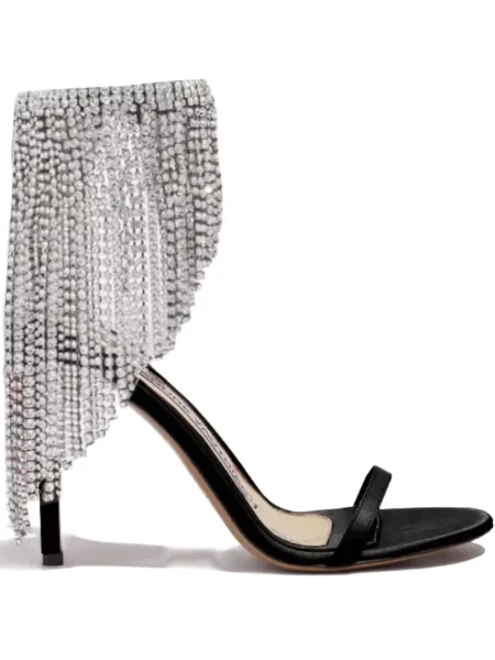 Sandale Alexandre Vauthier din satin de cristal negru