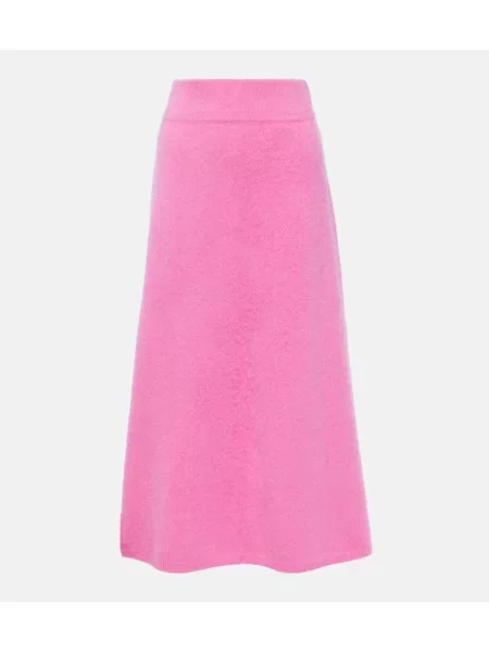 Midi krilo Lisa Yang z visokim pasom iz kašmirja roza