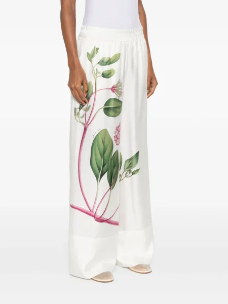 Pantaloni Pierre-louis Mascia cu model floral cu imagine alb