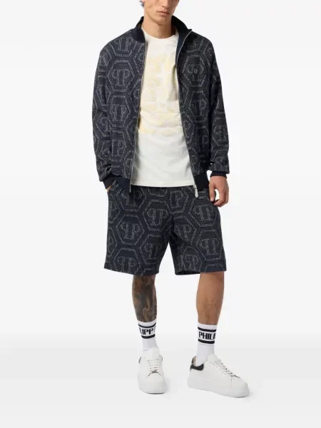 Geacă Philipp Plein din jacard albastru