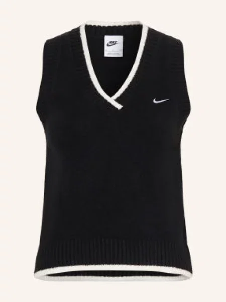 Nike Kamizelka Swetrowa schwarz biała