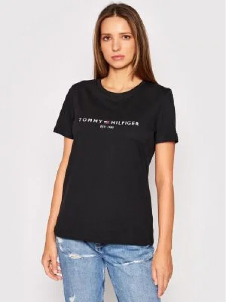 Tommy Hilfiger Marškinėliai Heritage C-Nk Regular Fit juoda