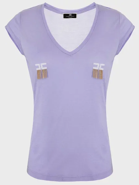 Футболка Elisabetta Franchi фиолетовая