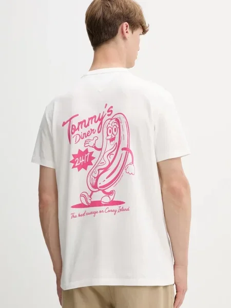Tričko Tommy Jeans s potiskem béžová