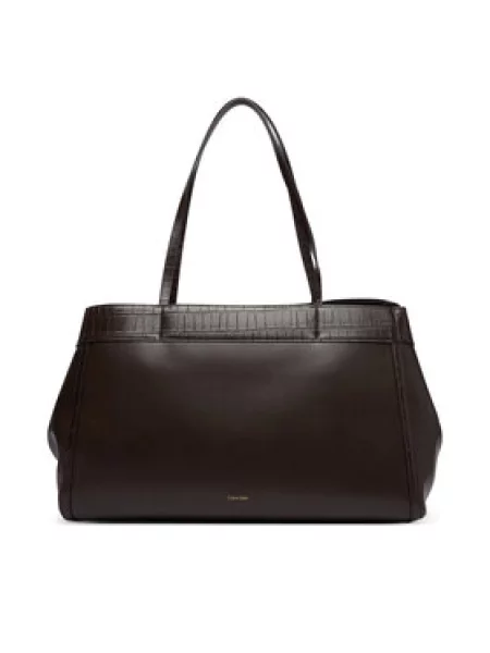 Cvaknutí shopper kabelka Calvin Klein hnědá