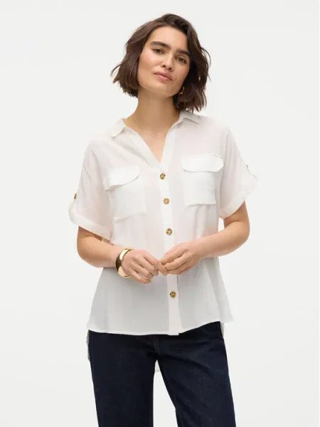 VERO MODA Bluză BUMPY' alb