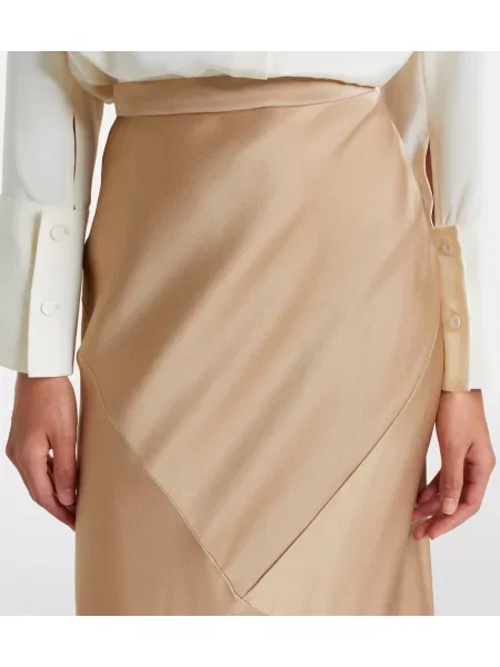Fusta maxi Max Mara din satin bej