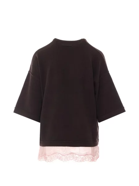 Tricou Pinko din dantelă maro